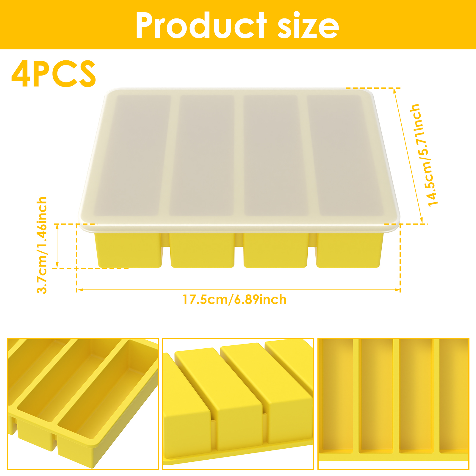 4 Pcs Silicone Freezer Molds E - Meal Prep Easy บทวิจารณ์และราคา