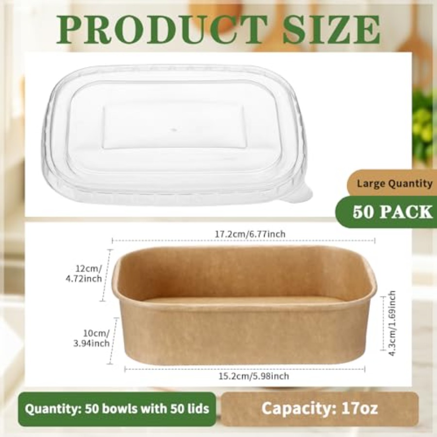 50 Pack Disposable Food Contai - Meal Prep Yogurt Bowl บทวิจารณ์และราคา
