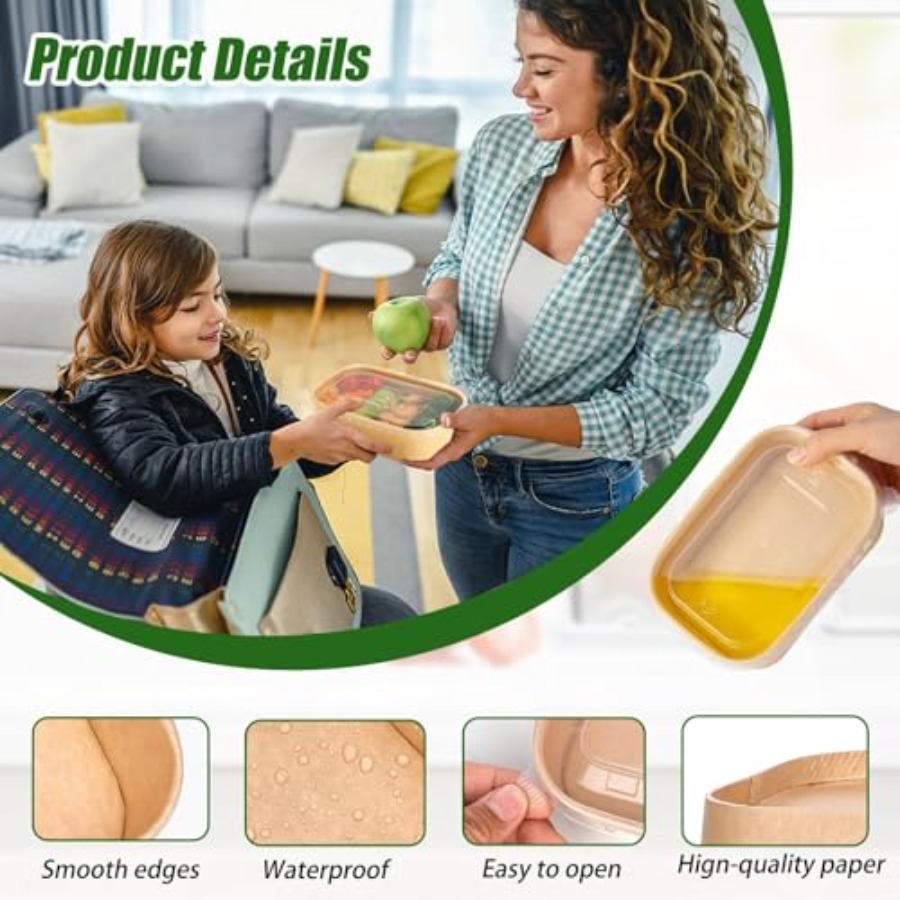 Pack Paper Bowls, Disposable F - Meal Prep Pasta บทวิจารณ์และราคา